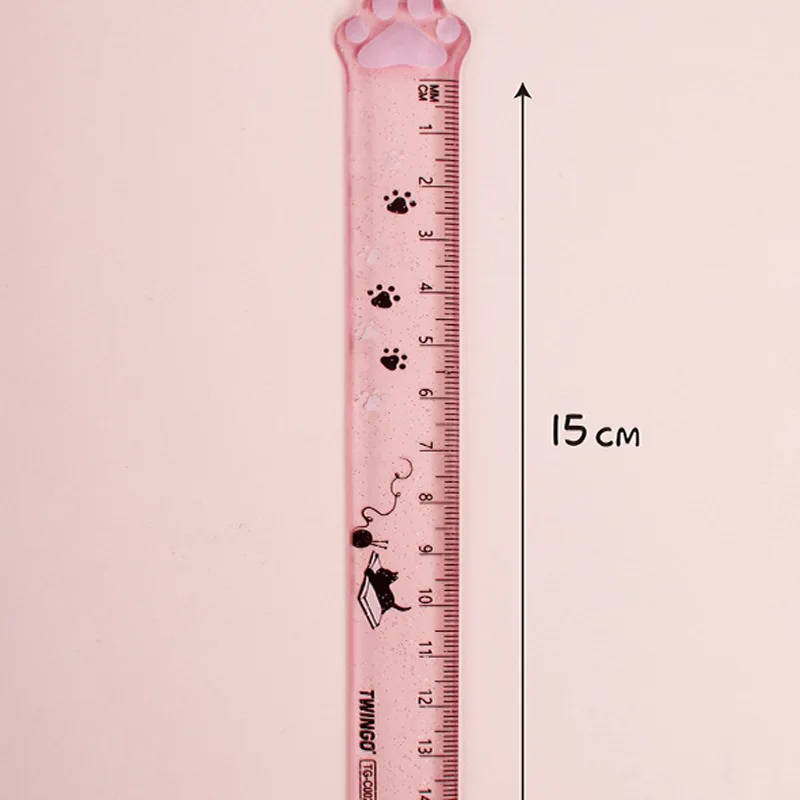 귀여운 고양이 발톱 눈금자, 다기능 DIY 드로잉 도구, 학생 눈금자, 이중 의무 학교 사무용품