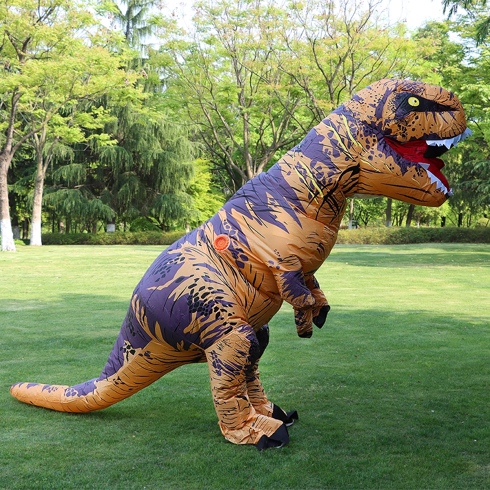 T-rex-インフレータブル恐竜の変装,子供と大人のためのダンスのためのパーティー服,ハロウィーン