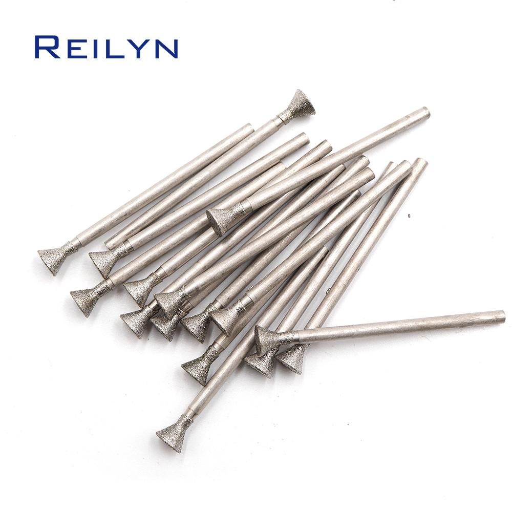 Brocas de molienda de dientes de rebaba de diamante emergente de grano fino tipo C3, cabezal abrasivo de molienda para amoladora/Dremel/herramientas rotativas