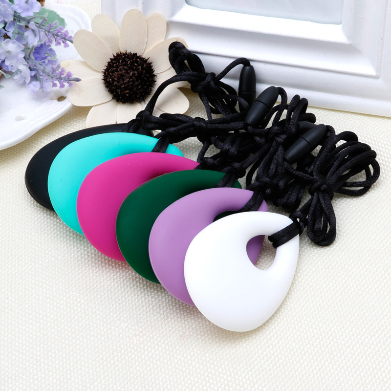 Collar sensorial para masticar, paquete de colgante de silicona para masticar, juguete de entrenamiento y desarrollo, collar para dentición de bebés, autismo, ansiedad