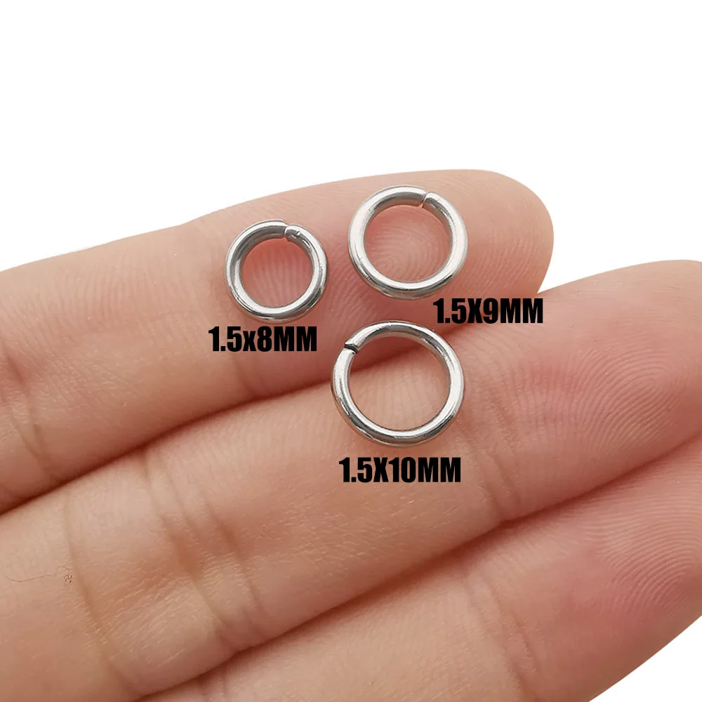 Bộ 100 Dây Thép Không Gỉ Nhảy Nhẫn Tách Vòng Kết Nối Cho Vòng Cổ Vòng Tay Phụ Kiện Trang Sức Làm