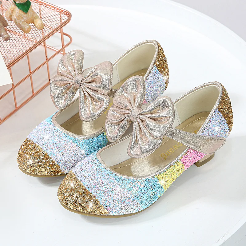 เจ้าหญิงรองเท้าสําหรับสาวเด็กรอบ Toe Soft-Sole วัยรุ่นรองเท้าส้นสูงคริสตัลเดี่ยวรองเท้า Shandals คริสต์มาสของขวัญ