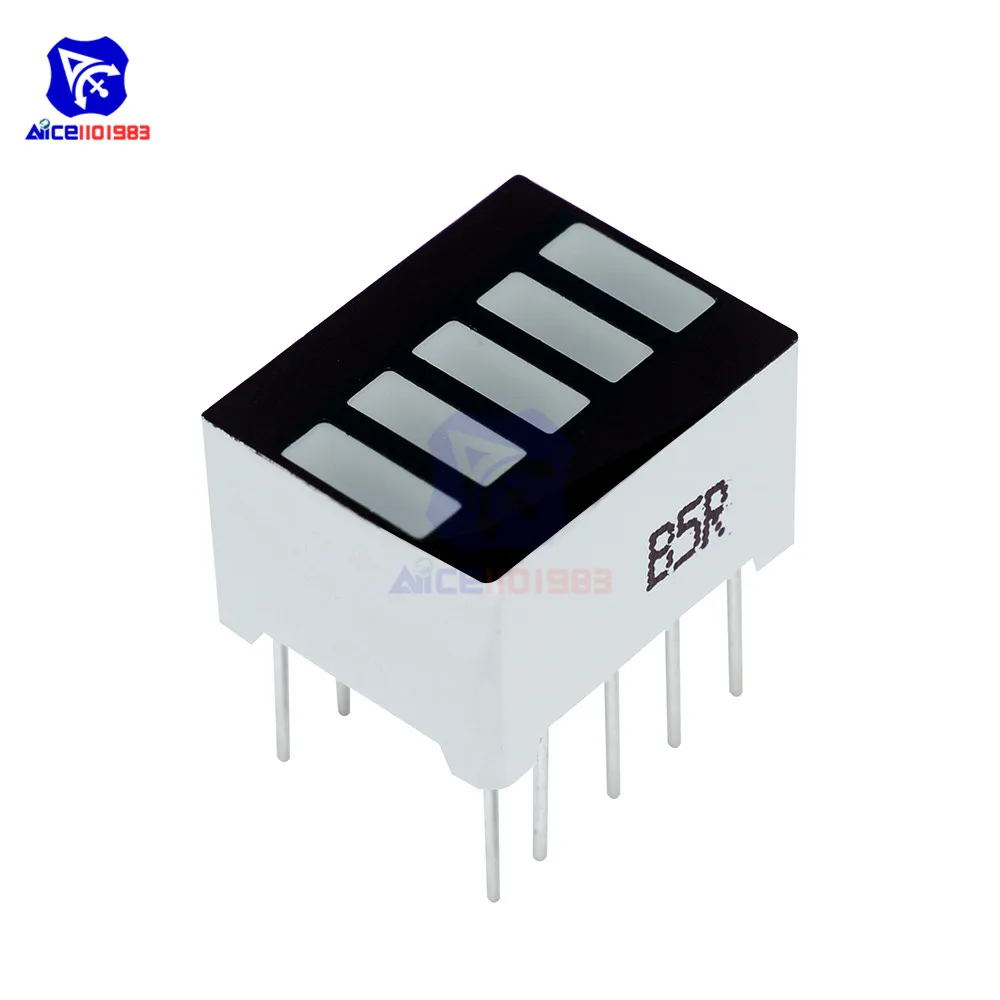 Diymore 5 pz/lotto indicatore di visualizzazione a LED di colore rosso a 5 segmenti per Arduino