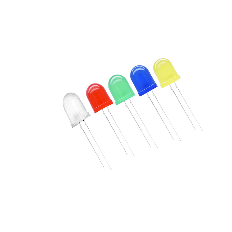 10 Stuks F10 10Mm 5 Kleuren Dip Led Groen Rood Blauw Wit Super Heldere Kwaliteit Kraal Lichtgevende Diode Plug-In Lamp Assortiment