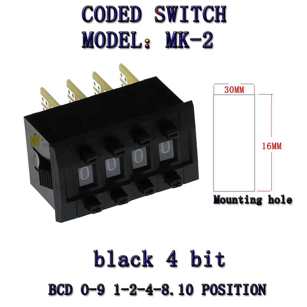 MK-2 BCD รหัส Binary Output Switches/ThumbwheelSwitches 8421C Terminal Block 0-9 หลักรหัสทศนิยมสีดํา Beige