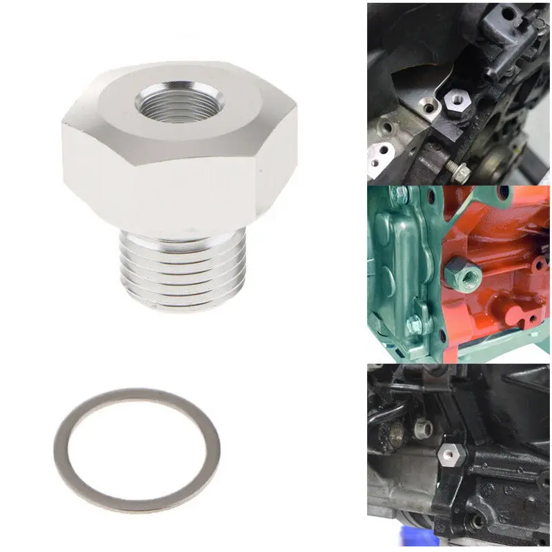 M12x1.5 a 1/8 npt novo adaptador de sensor de pressão de óleo do motor conector série ls com arruela de cobre