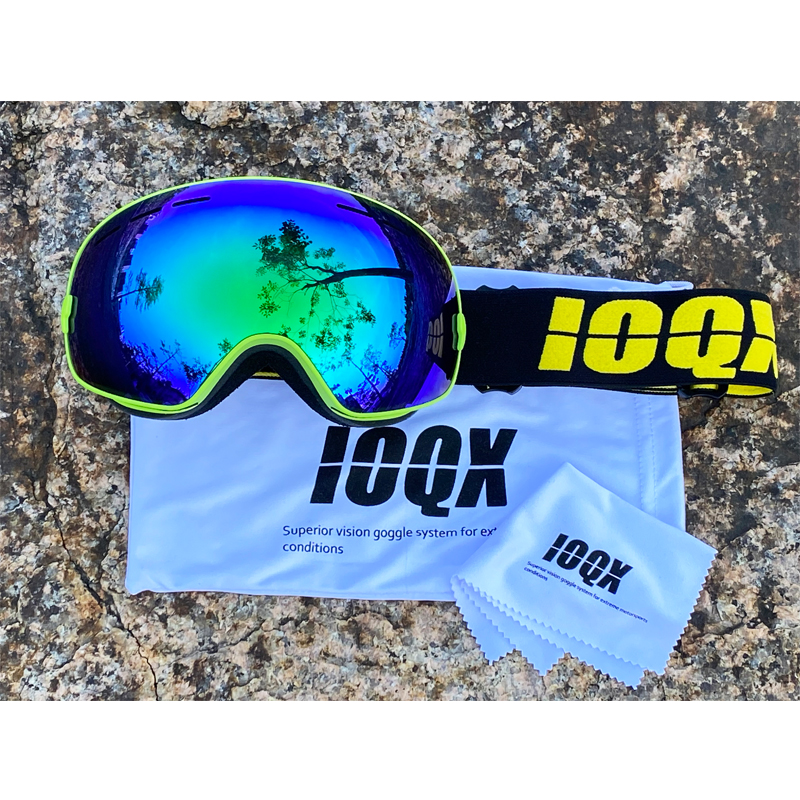 IOQX スキーゴーグル男性防曇スノーボードメガネ UV400 二重層スキーマスクゴーグル女性冬の屋外雪サングラス