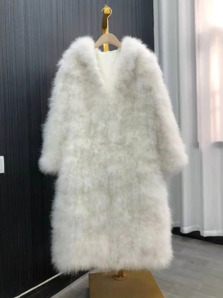Casaco de penas fofo com boné para mulheres, jaqueta marabou, Casacos Quentes, Noite, Presente da Esposa, Roupas de Inverno, Comprimento