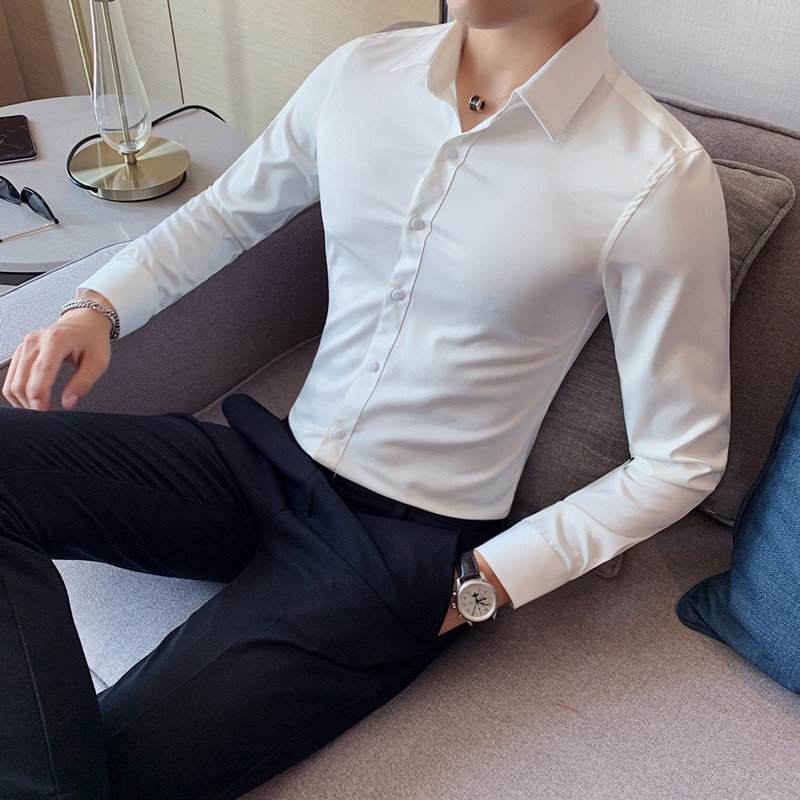 Camisas De Hombre Long Sleeve Shirts For Men Clothing 2025 Business Formal Wear Camisa Social Masculina Slim Fit Chemise Homme