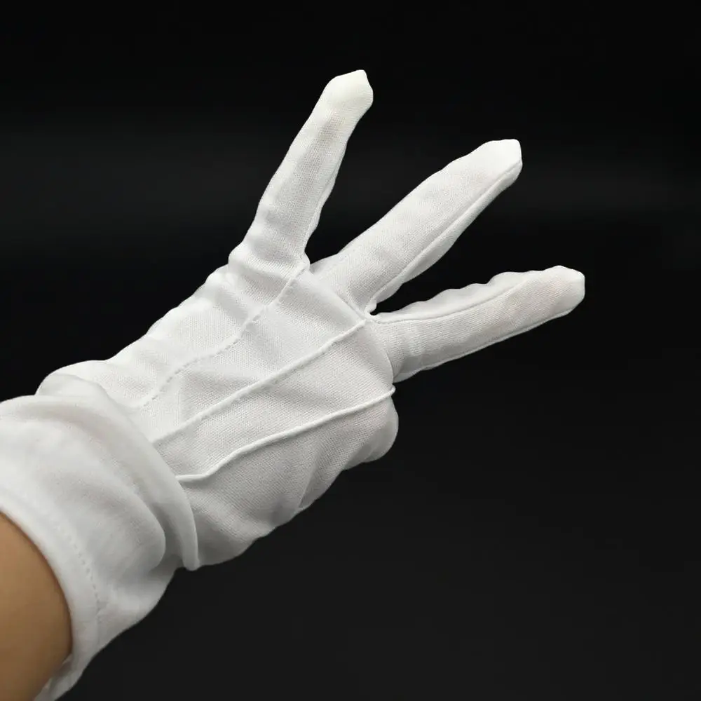 1Pair White Formal Gloves Tuxedo Honor Guard Parade Inspection Collection Serve