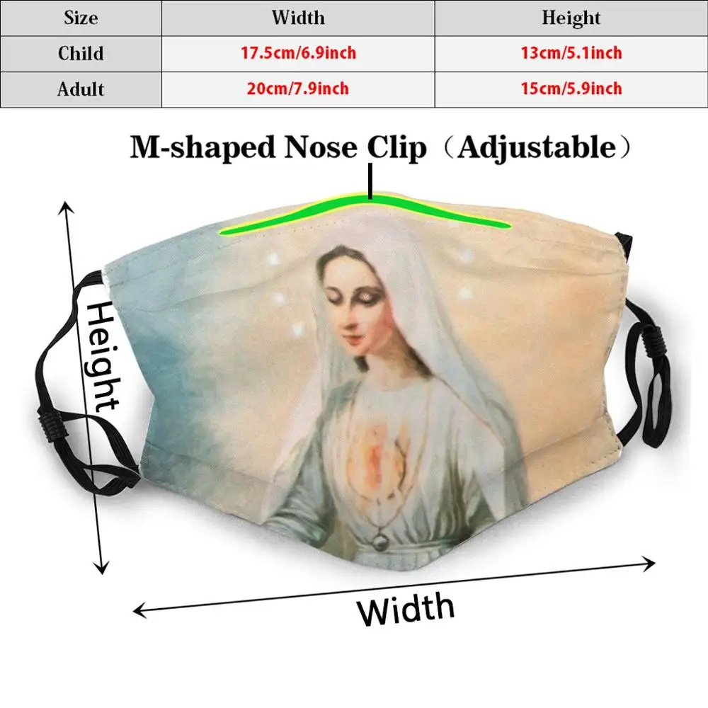 Đức Mẹ Fatima Hình In Ngộ Nghĩnh Có Thể Tái Sử Dụng Pm2.20 Lọc Khẩu Trang Đức Mẹ Fatima Fatima Guadalupe Công Giáo Đức Trinh Nữ Maria Đức Mẹ của
