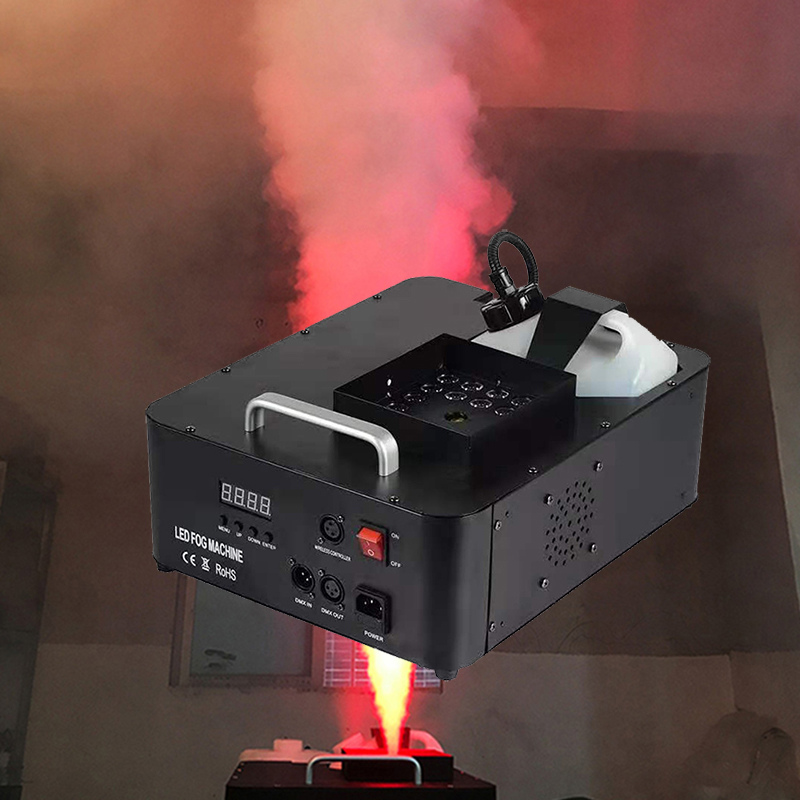 High Power DJ Bühne Nebel Maschine 24x9W RGB 3in1 Led 1500W Nebel Maschine DMX Fernbedienung vertikale Fogger für Disco Musik Party Hochzeit