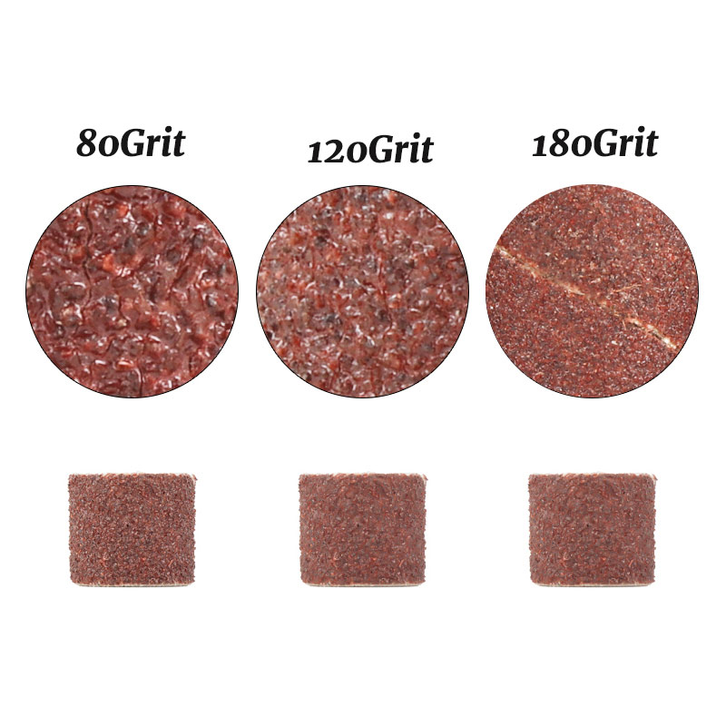 11/102 個サンディングドラムキットグリット # 80 # 120 # 180 サンディングバンドドレメルスリーブ用電動ミニアングルグラインダーサンディングマンドレル