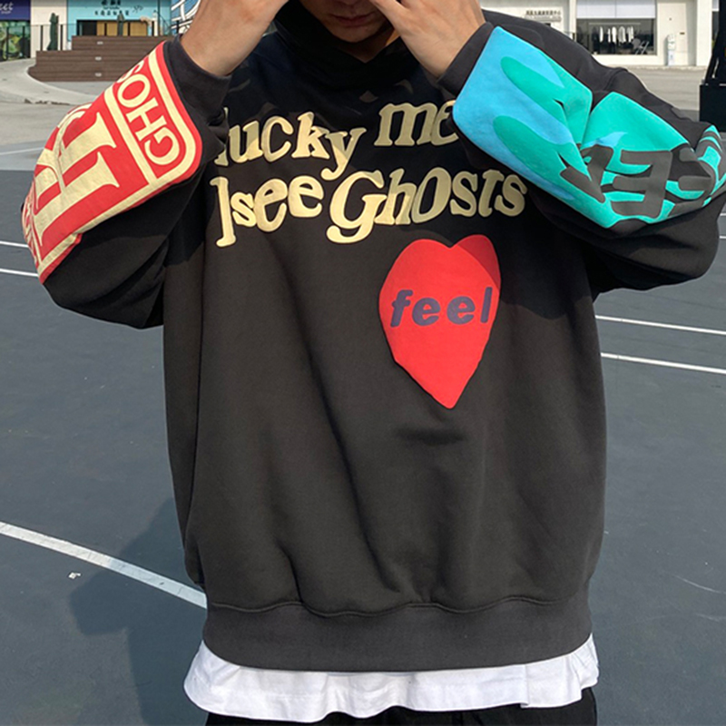 Felpe larghe in pile di schiuma con lettera Graffiti Felpa con cappuccio casual da uomo oversize High Street Felpa con cappuccio allentata pullover unisex