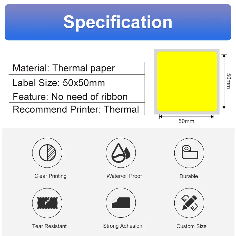 DETONGER 3 rotoli di etichette adesive termiche a colori Adesivo Bacord Codice QR Cartellino del prezzo Carta per etichette antigraffio resistente all'olio impermeabile