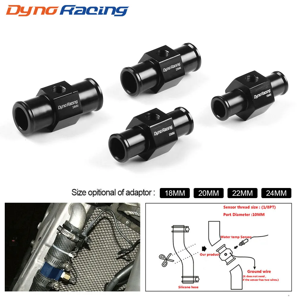 Dynoracing Water Temp Gauge Radiator Temperatuur Water Temp Gezamenlijke Pijp Sensor 40mm 38mm 36mm 34mm 32mm 30mm 28mm Slang Adapter