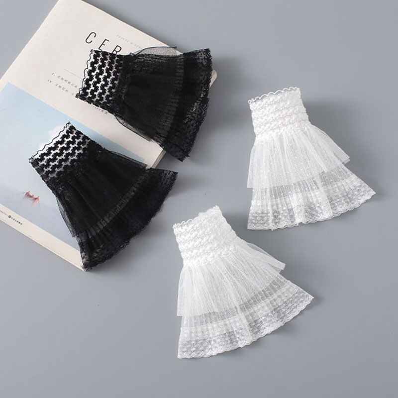 Aushöhlen Stickerei Floral Spitze Gefälschte Ärmeln Für Pullover Hochzeit Falsche Hülse Manschetten Prinzessin Handgelenk Wärmer Pullover Dekorative