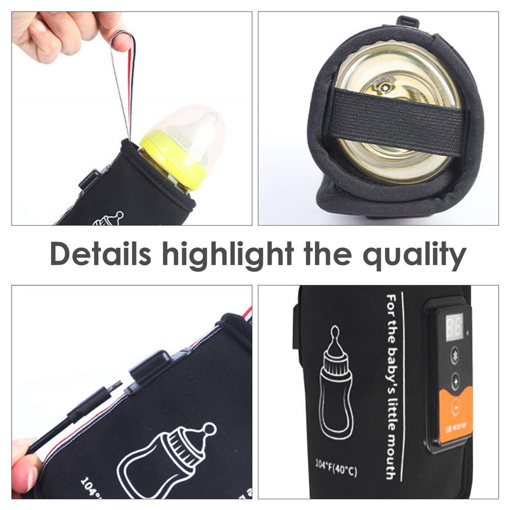 ベビーウォーマー,USB加熱ボトル,熱を保つためのスマートボトル,旅行用,調節可能なミルク