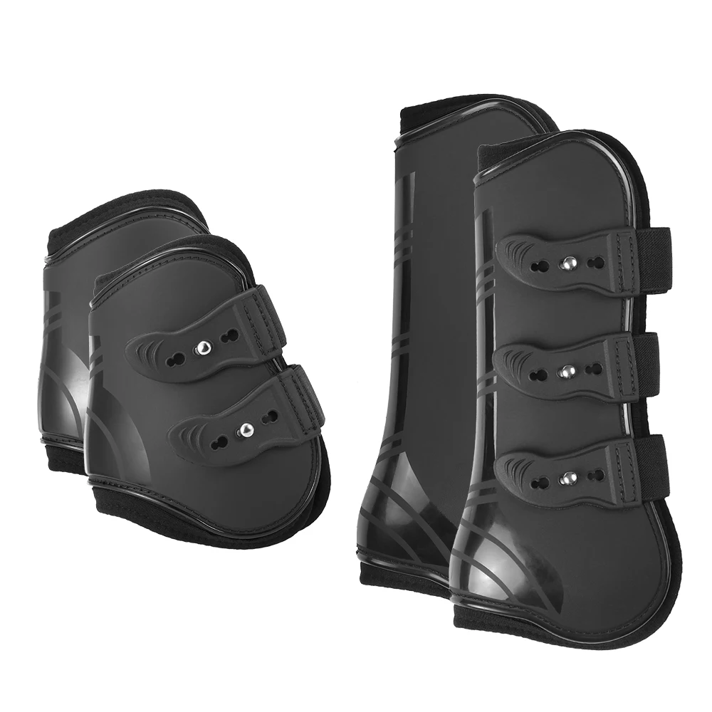 2/4 pz stivali gamba posteriore anteriore stivali gamba cavallo regolabile equino anteriore posteriore gamba guardia protezione tendine equestre cavallo Hock Brace