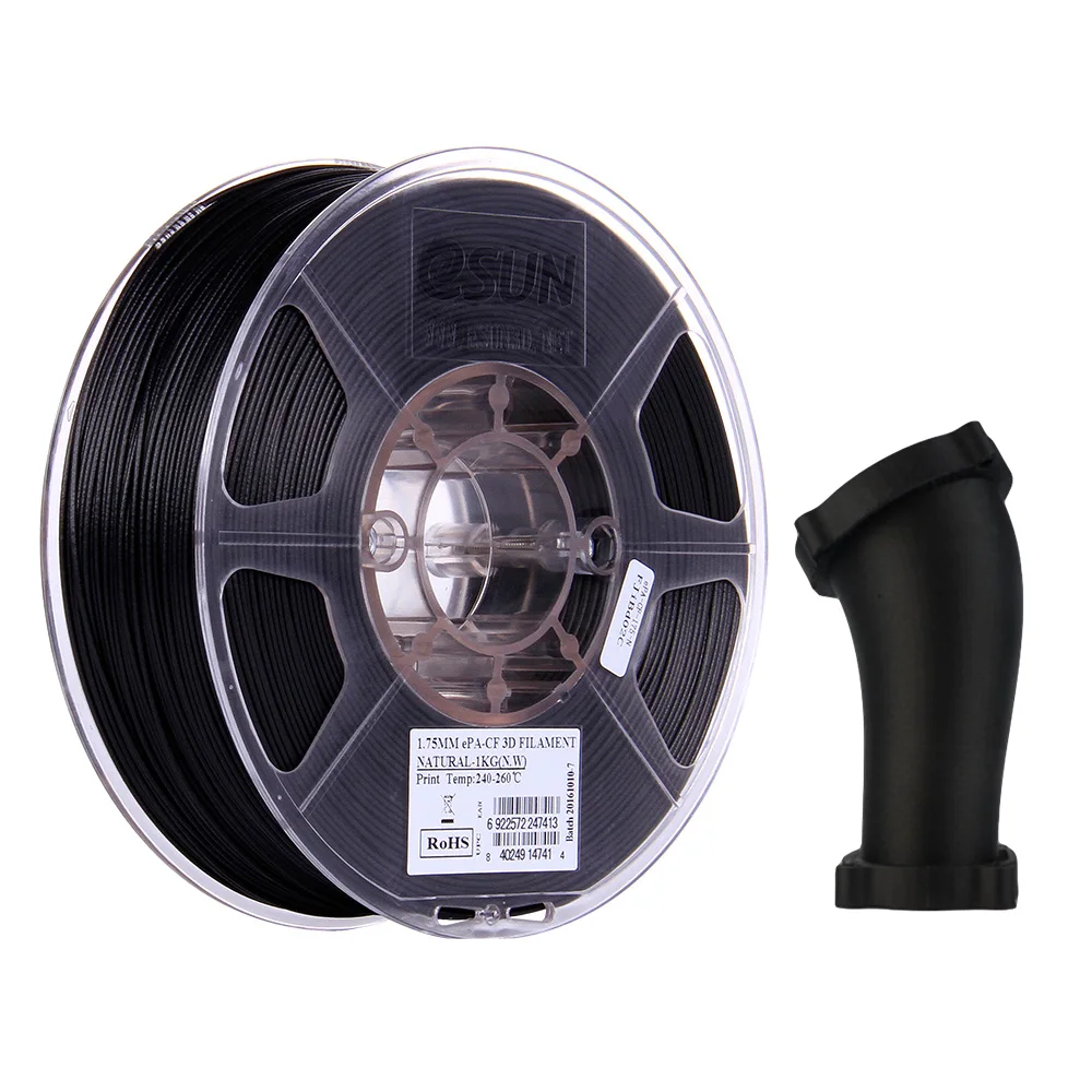 ESUN คาร์บอนไฟเบอร์เติมไนลอน PA-CF 1.75 มม.3D เครื่องพิมพ์ Filament,1 กก.2.2LBS Spool 3D การพิมพ์ Filament สําหรับ 3D เครื่องพิมพ์