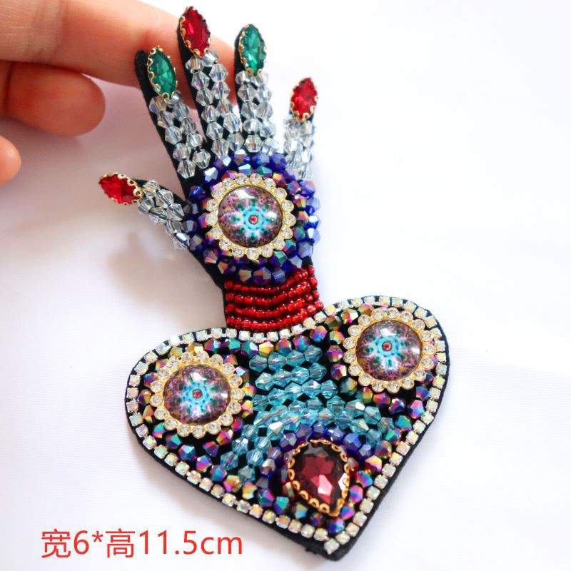 Bordado artesanal amor mão pano adesivos diy broches roupas decoração acessórios roupas buraco remendos
