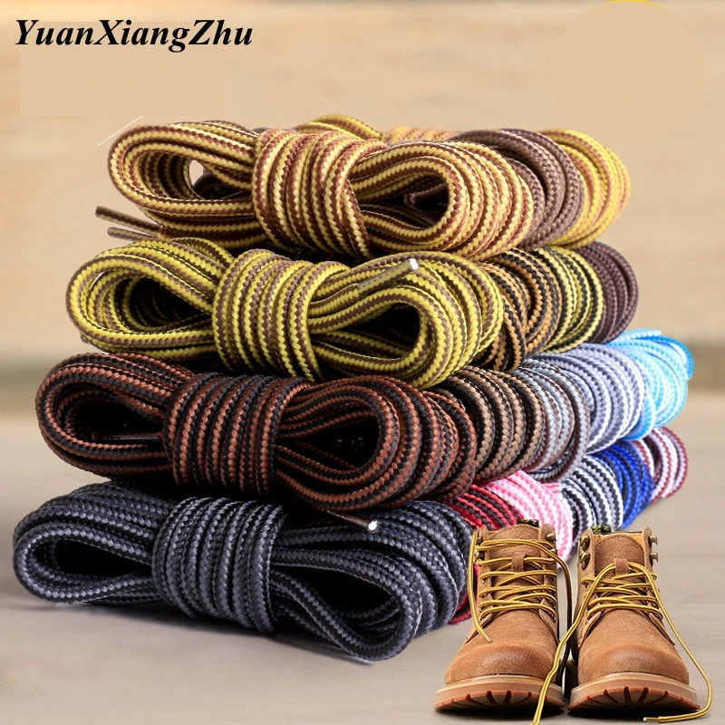 1 paio di lacci per scarpe a doppio colore a righe lacci per scarpe rotondi in cotone stivali da esterno e scarpe da ginnastica lacci 18 colori 70CM 90CM 120CM 150CM