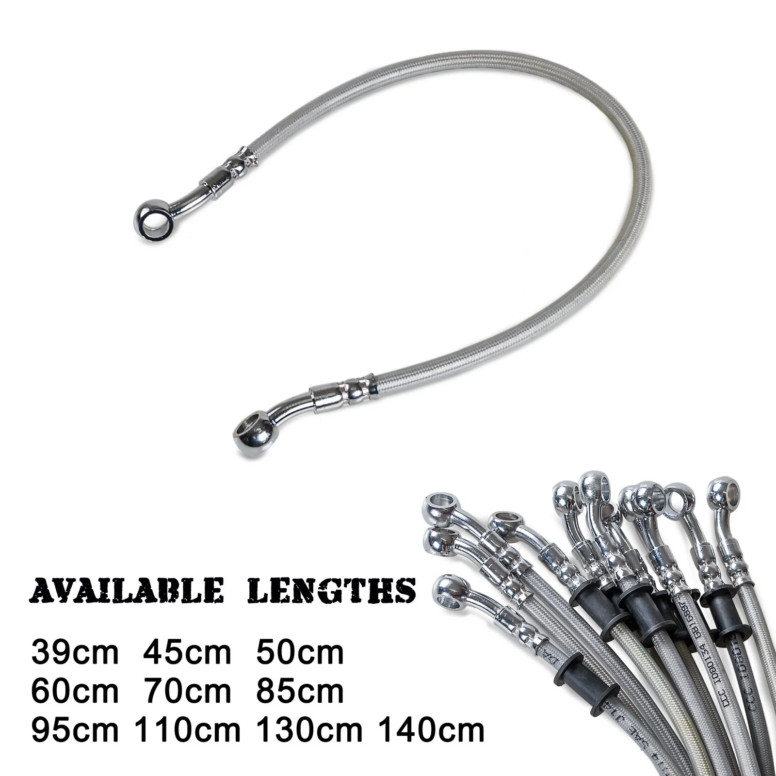 39Cm-140Cm Xe Máy Dầu Thắng Vòi Dây Phanh Đa Năng Xe Máy Thép Không Gỉ Đầm Đường Ống Latiguillo Freno Moto