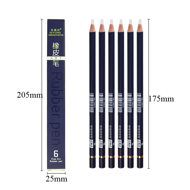 NYONI ยางปากกายางลบดินสอปากกาเคล็ดลับยางประเภท1/3/6Pcs Precision ดินสอยางลบมังงะ Highlight อุปกรณ์ศิลปะ N2810