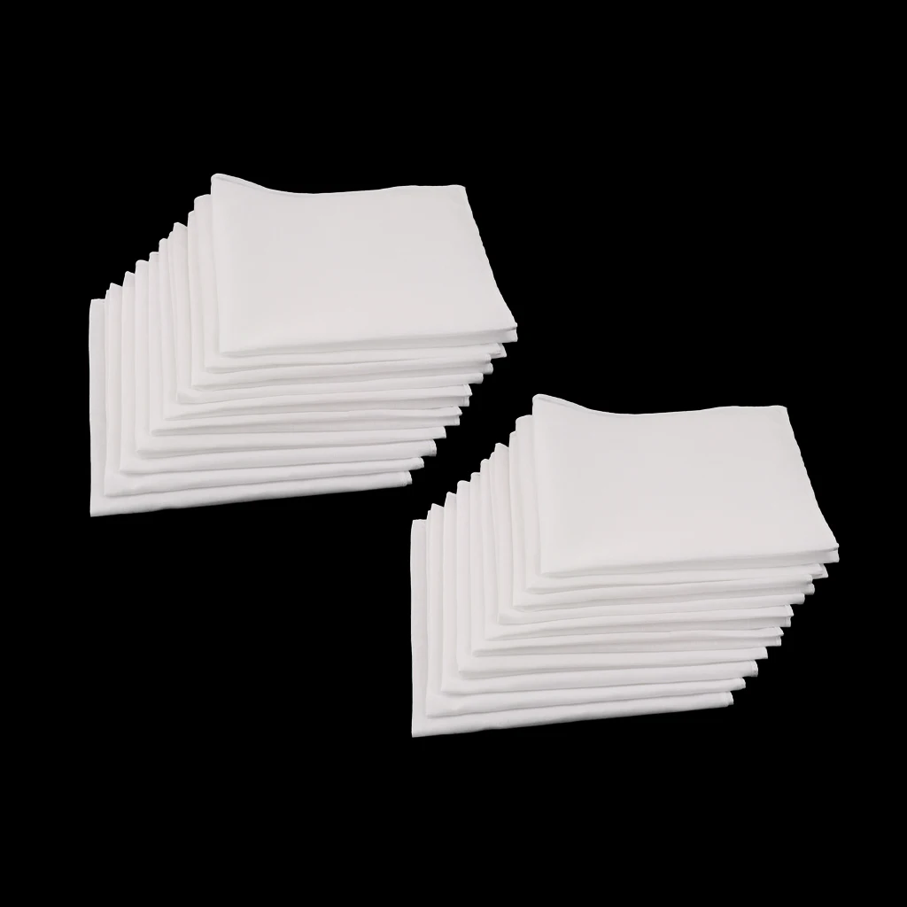 20 Chiếc Trắng Trống Khăn Tay Cotton Vuông Mềm Mại & Có Thể Giặt Nhẹ Nhàng Hanky Trẻ Em Đồ Bộ Trống Khăn Tay 28X28cm