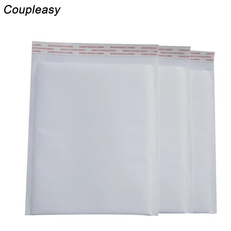 50 ชิ้น/ล็อตกระดาษคราฟท์สีขาว Bubble Mailer Self Seal กาวจัดส่งกระเป๋ากันกระแทก Bubble Mailers เบาะซอง 8 ขนาด