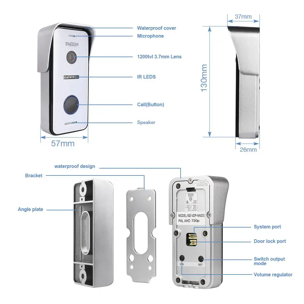 TMEZON Wired Doorbell Outdoor   (need to work with Tmezon Intercom monitor, cannot work alone) Please contact me before buying