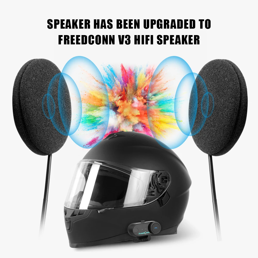 Freedconn Helm Bluetooth Headset Groep Motor Intercom Koptelefoon FM Muziek Delen Intercomunicador tot 6 rijders T Com VB