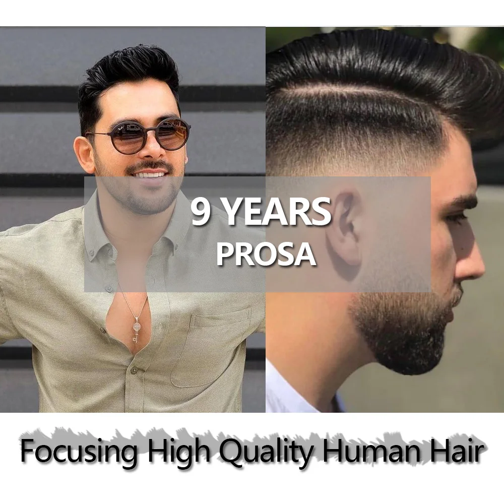 7 × 9インチ超薄型皮膚のメンズかつら男性超薄型ナチュラルかつら男ヘアシステム男性ファッション男性かつら