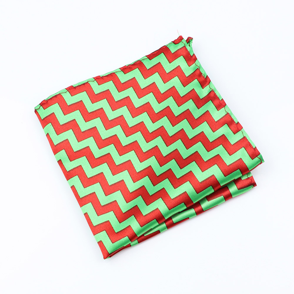 Classic Christmas Cartoon Men's Handkerchiefs Deer Snowflakes Printed Bright Satin Hanky Polyester Pocket Square Accessory Gift