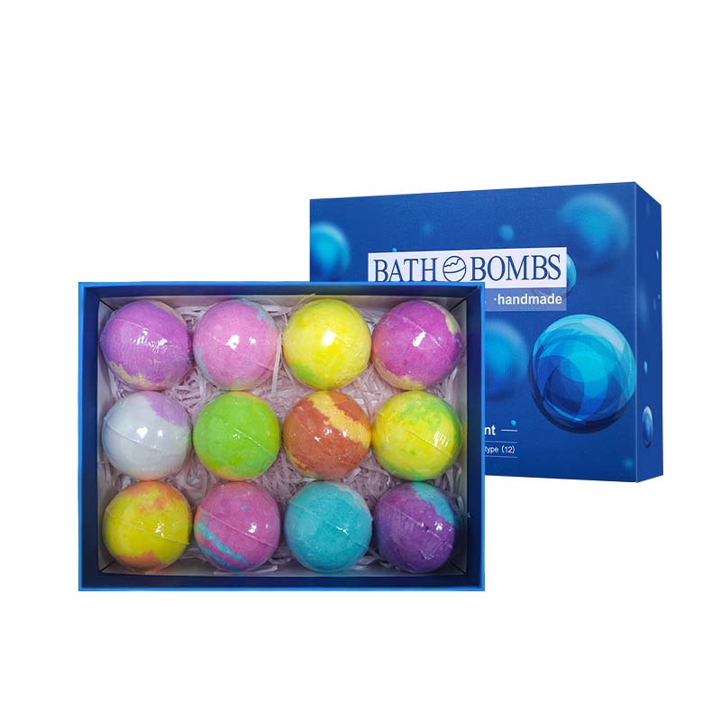 Badebombe-Kugel-Set, 12-teilig, getrocknete Blumen, gemischte Farben, ätherisches Öl, Badekugel, gemischte Farben, schwimmende Kugel, Badesalz-Kugelbombe