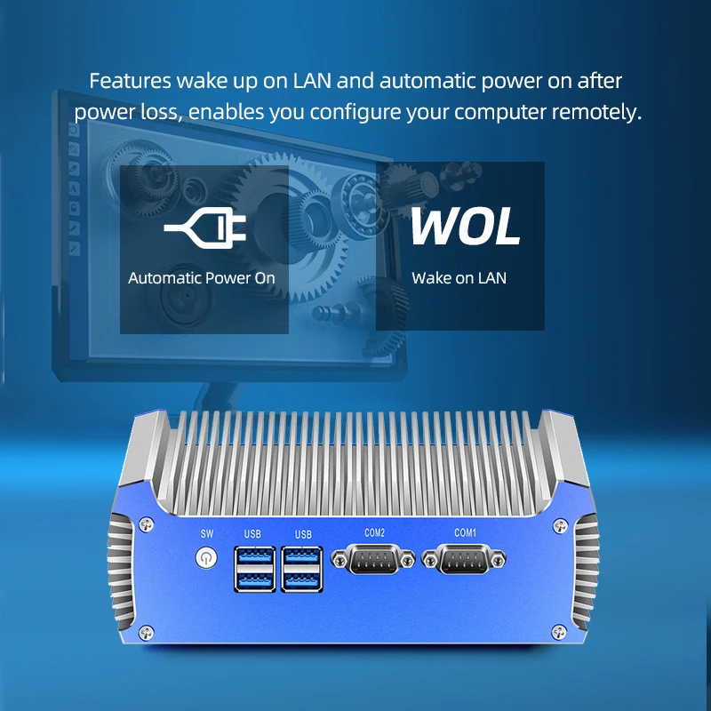 XCY Fanless อุตสาหกรรมคอมพิวเตอร์ขนาดเล็ก Intel Core I7-4500U 2x RS-232 Serial พอร์ต Dual GbE LAN 4x USB สนับสนุน WiFi Windows Linux