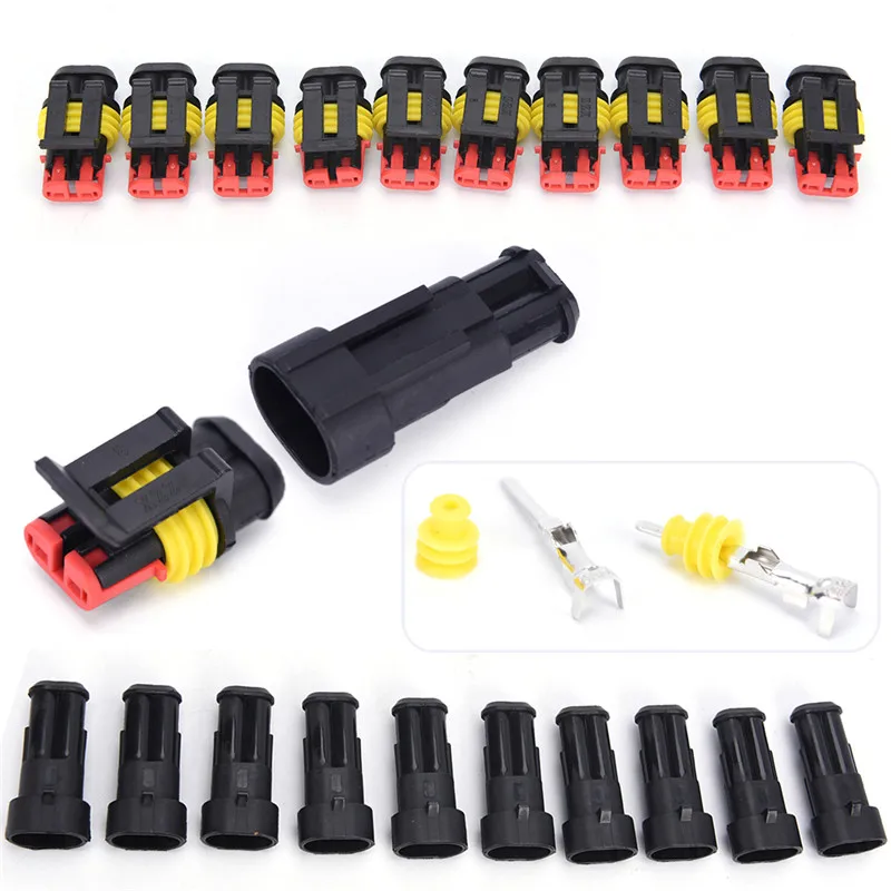 10 Bộ Dụng Cụ 2 Pin Cách Kín Chống Nước Điện Đầu Nối Dây Cắm Xe Hơi Tự Động Bộ Mới