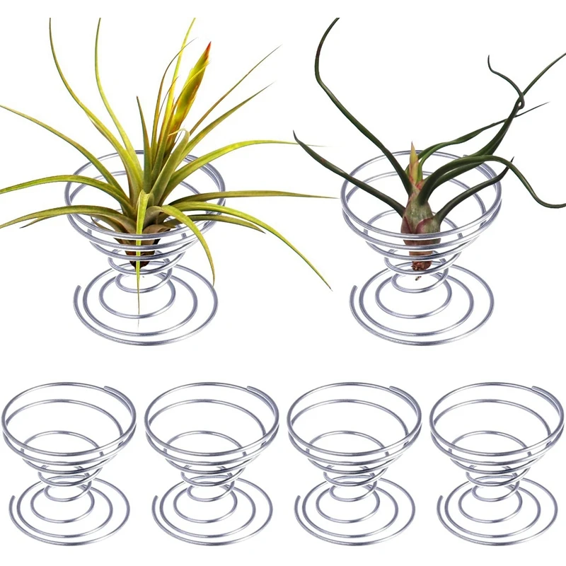 LBER 6 Cái Không Khí Vật Có Hoa Đứng Airplant Hộp Đựng Tillandsia Giá Đỡ Thép Không Gỉ Vật Có Màn Hình Hiển Thị Giá Đỡ Không Dứa Căn Cứ