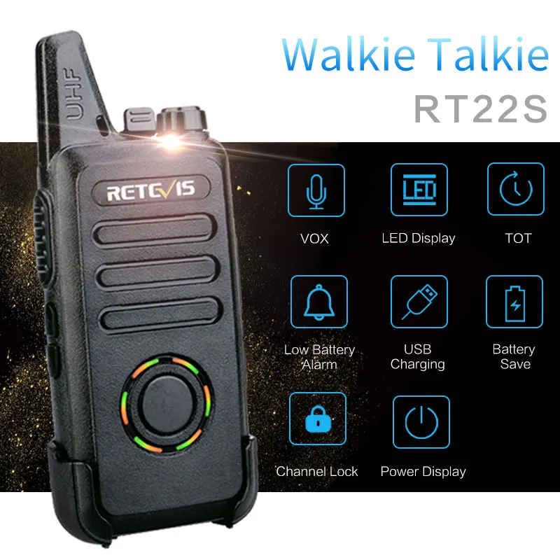Retevis rt22s Mini Walkie Talkie 10 stücke 2w uhf vox verstecktes Display handliches Zwei-Wege-Funk kommunikator Walkie-Talkies Hotel