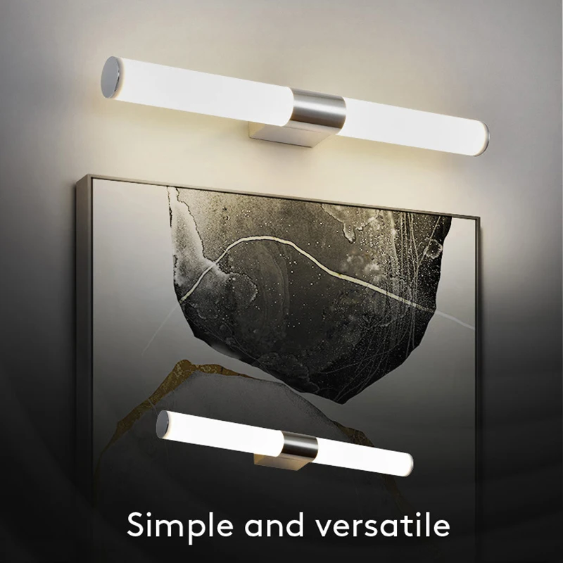 Lámpara de pared LED moderna y sencilla, accesorio de iluminación antiniebla a prueba de humedad para espejo, apliques acrílicos para interior de baño y dormitorio