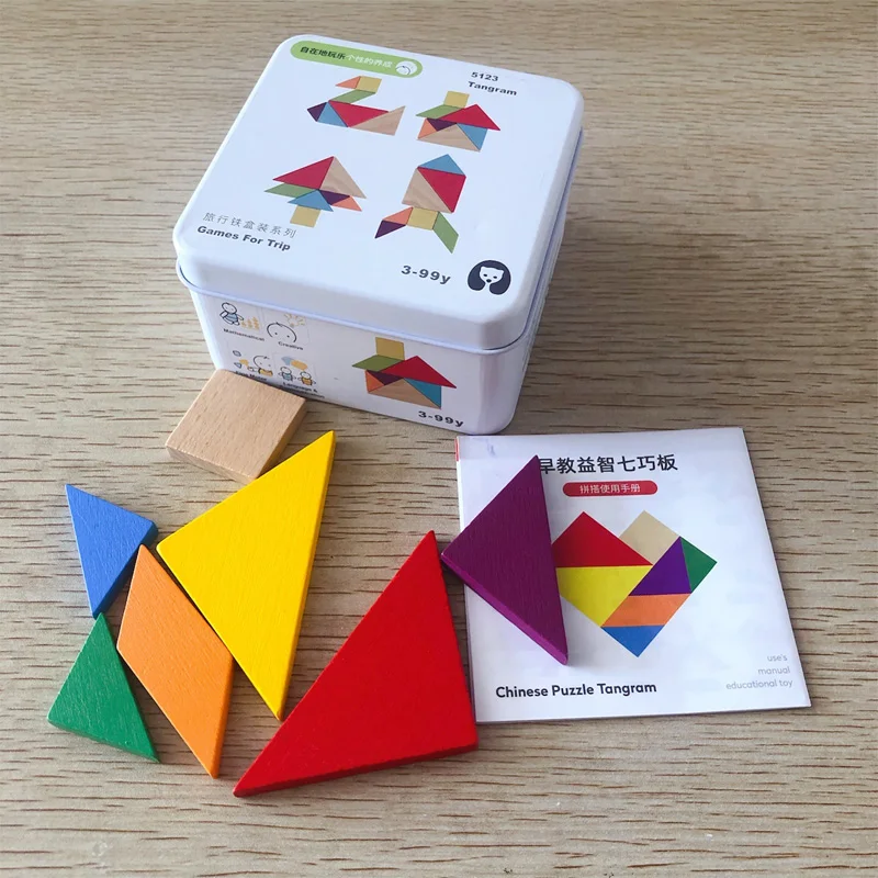 Trẻ Em Đồ Chơi Xếp Hình Bằng Gỗ Domino Đồ Chơi Tangram Đầu Học Giáo Dục Trí Thông Minh Trẻ Em Trò Chơi Tương Tác Đồ Chơi Có Hộp Bán Lẻ