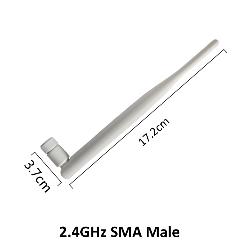 2,4 GHz Antenne für WLAN, 5 dBi, SMA-Stecker, weiß, 2,4 GHz Antenne, Router-Antenne, 21 cm RP-SMA-Stecker, Pigtail-Kabel