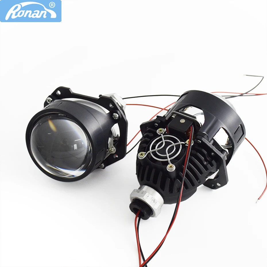 Ronan 40W 2.5 ''Bi-Đèn Led Ống Kính Cho H1 H4 H7 9005/9006 Ổ Cắm Đèn Pha Ô Tô Retrofit Nâng Cấp Đầy Đủ bộ Có Đèn LED Vải Liệm Trắng Vàng