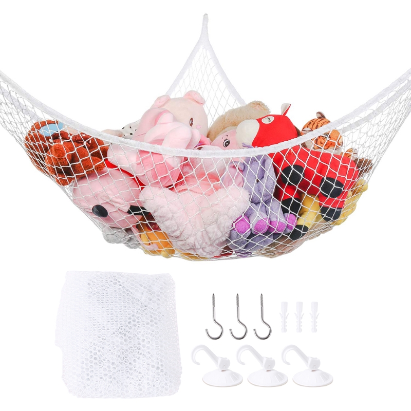 Mesh Net hamak zabawkowy narożnik wypchane zwierzęta dzieci Baby wiszący Organizer