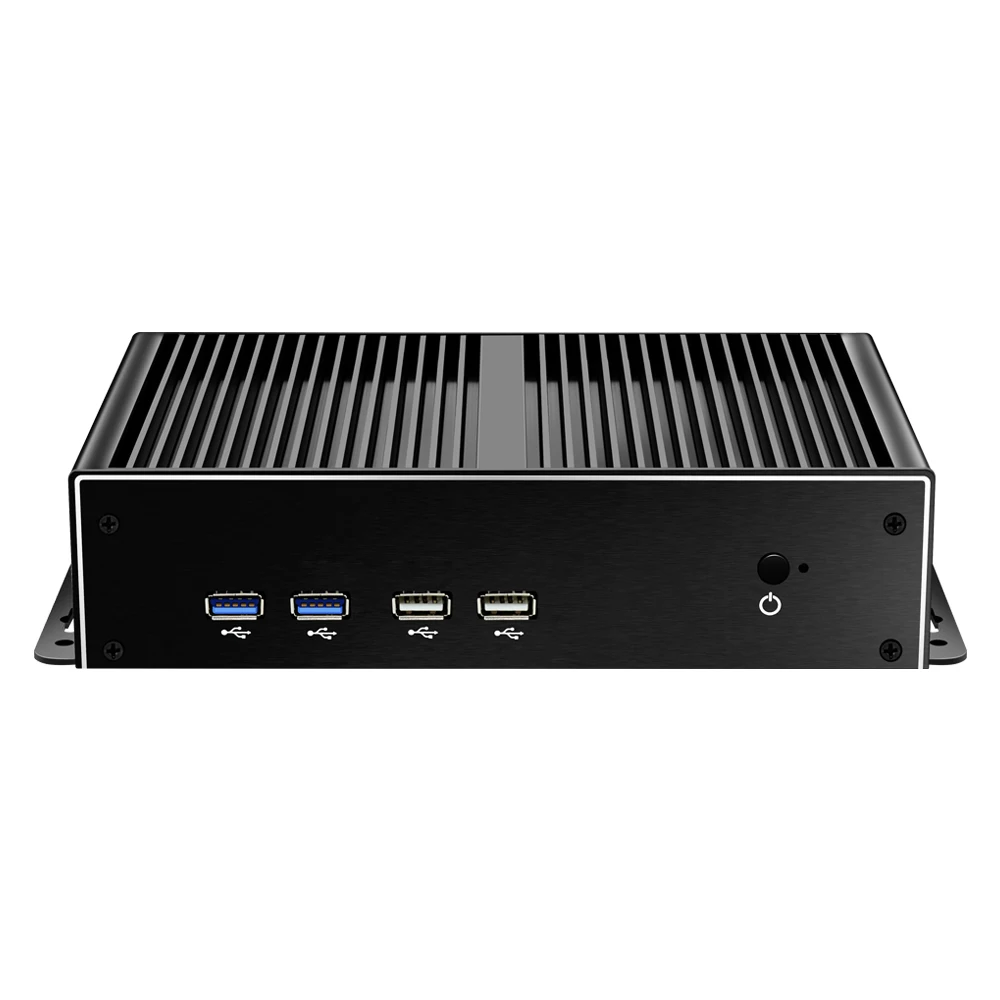 Quạt Không Cánh Công Nghiệp Máy Tính Mini PC Intel Core I7 4500U I5 4200U I3 4005U Windows 10 2 * DDR3L 2 * LAN phát WiFi 4G LTE 6 * RS232 COM 6 * USB HDMI VGA