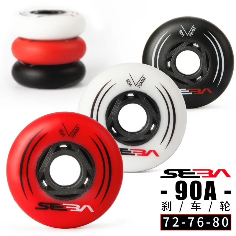 Seba-インラインスケートホイール,スラローム用85aおよびスライディングローラースケートホイール用90a,ピース/セット72mm 76mmタイヤ