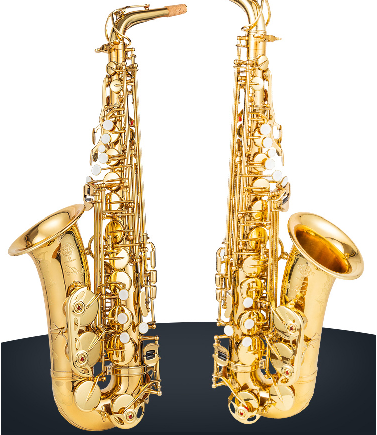 54 Kaliteli Fransa Yeni Altın Saksafon Eb Alto Saxophone Süper Oyun Müzik Aletleri Ağızlık Ile Hediye Çantası