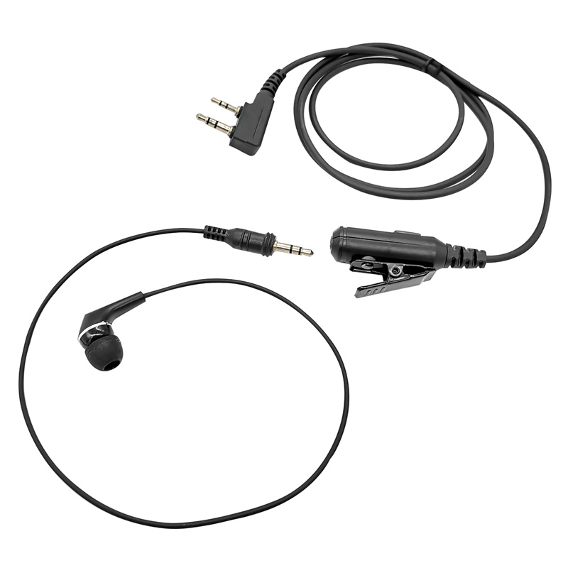 RISENKE ディスコネクトヘッドセット、PTT マイク付き 2 ピンインイヤートランシーバーイヤホン、Kenwood BaoFeng 双方向ラジオと互換性あり