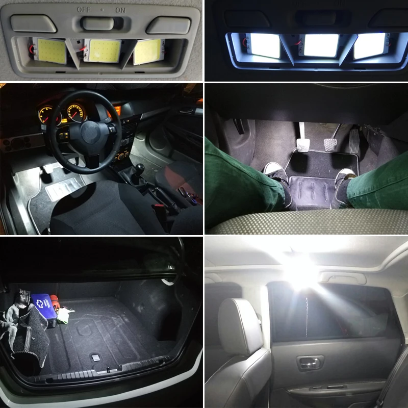 1 Chiếc Ô Tô Bóng Đèn LED T10 W5W C5W C10W Festoon LED 31/36/39/42Mm COB 12V 7000K Nội Thất Ô Tô Dome Đọc Thân Cây Đèn