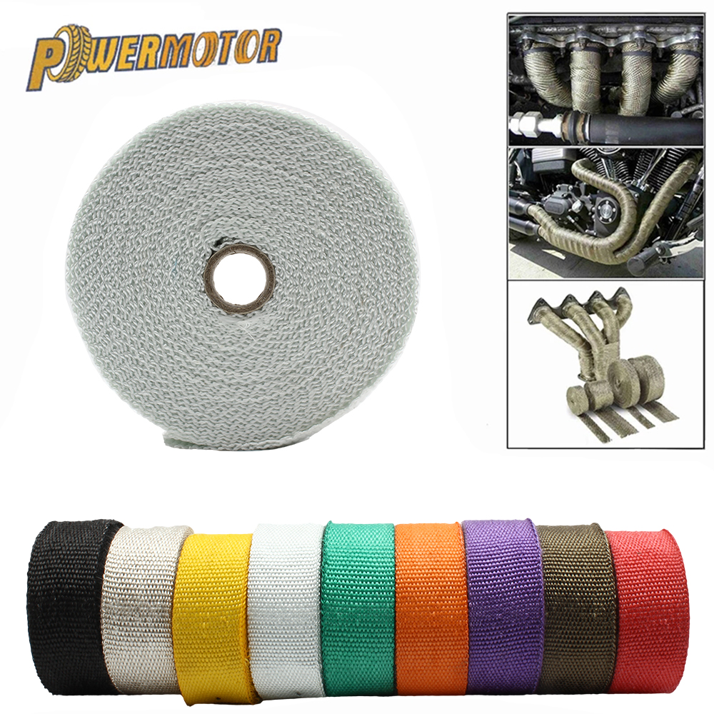 Fita térmica para escapamento de motocicleta, envoltório térmico, faixa de proteção de fibra de vidro com laços inoxidáveis, 5cm * 5m, dirt bike, motocross, enduro